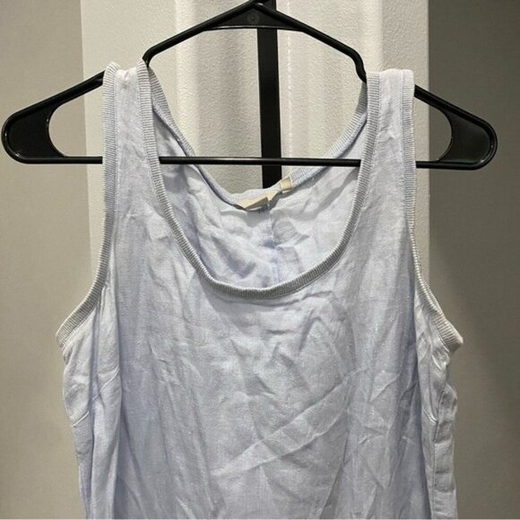 J Crew 100% Linen Maxi Dress Sleeveless Blue Vacation Resortwear Sz 4 Lagenlook - Picture 2 of 7